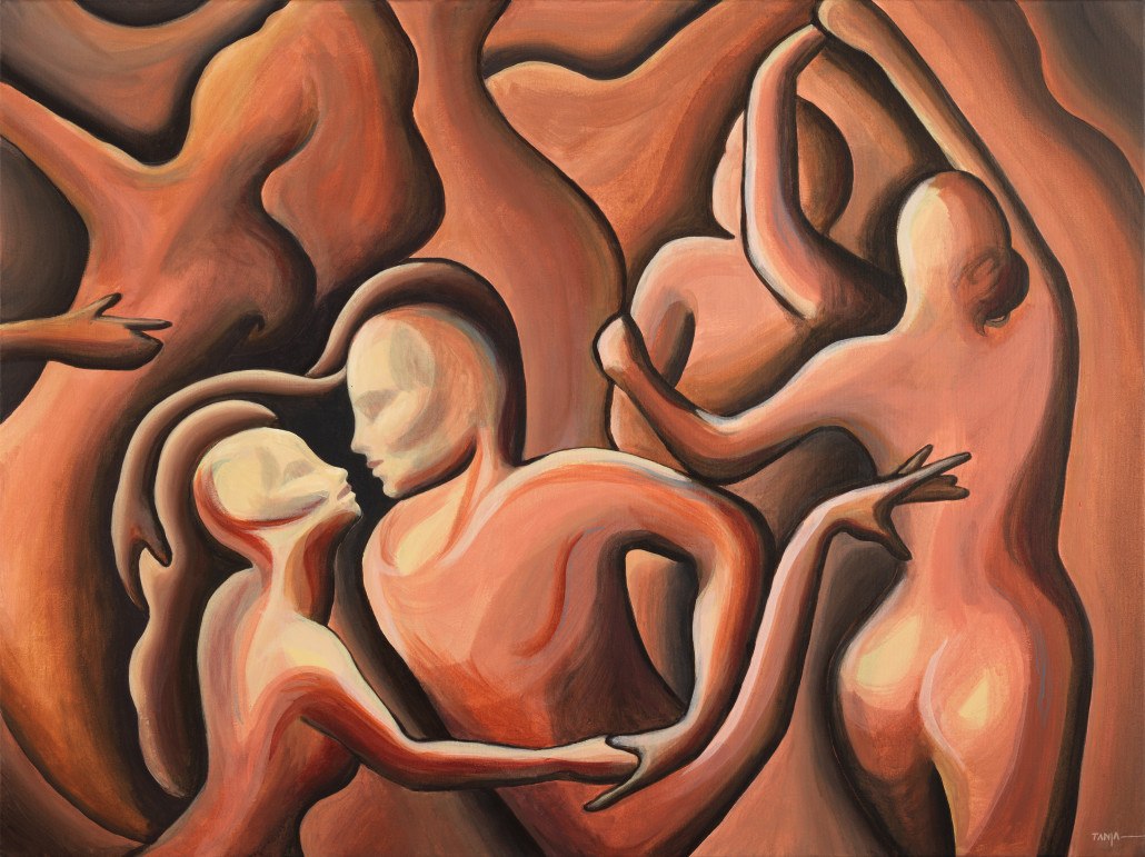 Unthink latin salsa dancing art painting by Tanja Groos
