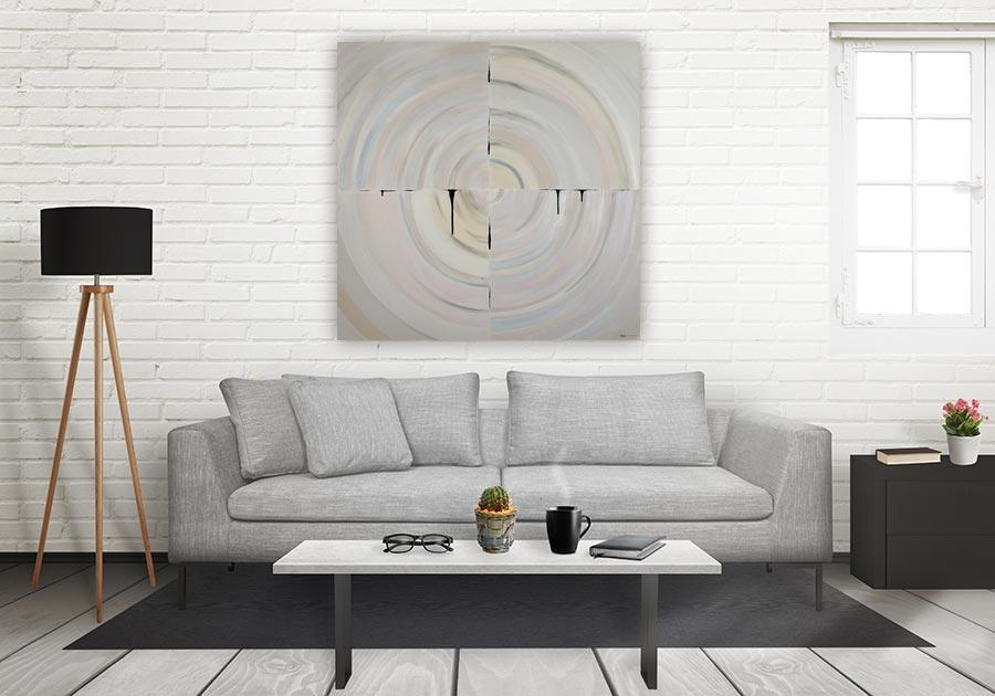 Modern art painting by Tanja Groos titled Soul in room setting